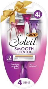 BIC Soleil Smooth Scented Disposable Razors For Women, 3 Blades with a Moisture Strip For a Silky Shave, Assorted, 4 Piece Razor Set