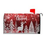 Merry Christmas Mailbox Cover 25.5x21in Christmas Mailbox Covers Magnetic Standard Size Winter Snowflake Pine Oversized Mailbox Covers Magnetic Mail Wraps Cover Letter Box for Christmas Home Yard