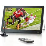 Desobry 14 inch PortableTV with Antenna, Portable Small TV with ATSC Tuner,Rechargeable Battery Operated Mini TV LCD Monitor 1080P,Built-in TV Stand,HDMI Input,USB,AV in,Supports Camping,Kitchen,Car