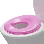 TechHark Baby Potty Training Toilet Seat For Boys And Girls Kids, Non-Slip With Splash Guard, Fits Round & Oval Toilets, Free Includes Storage Hook (Pink), Plastic - 1 Count