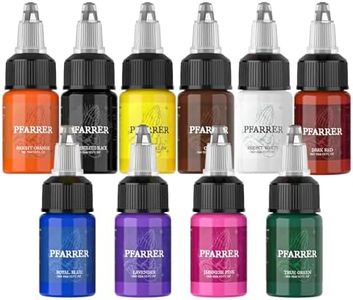 PFARRER Ink Color Set 1/2 oz (15ml) Vegan-Friendly USA Standard Pigment Supply 10 Colors Pigment Kit Ink TI7003-15-10