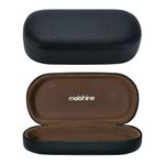 molshine Hard Shell Leather Sunglasses Case,Classic Large Glasses Case for Women Men,Sunglass Eyeglasses (Black)