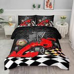 Axolotl Race Car Comforter Set Full Size,Extreme Sports Bedding Set for Boys Teens Kids Girls Room Decor,Cool Speed Car Quilt Bed Set with 1 Comforter 2 Pillowcases Car Racing Gifts,Black Red