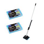 Addis Superdry Sponge Floor Mop with built in self wringing handle & 2 Spare Replacement Refill Sponges, Black Metallic