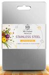 NB Crafted Stainless Steel Chopping Board for Kitchen - Non Slip Heavy-Duty Cutting Board for Vegetables, Fruits and Meats Cutter, Rust Proof, Round Edge Easy to use Size 35 x 25 x 1 cm (Pack of 1)