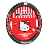 Hello Kitty Steering Wheel Cover, Official Sanrio Car Steering Wheel Cover with Universal Size 14.5-15.5, Cute Black Steering Wheel Cover for Women, Hello Kitty Car Accessories (Hello Kitty Bows)