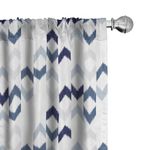 Ambesonne Navy Curtains, Abstract Ikat Primitive Ethnic Chevron Zigzag Folk Traditional Image, Window Treatments 2 Panel Set for Living Room Bedroom, Pair of - 28" x 95", Blue Purple