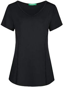 Kimmery V Neck T Shirts for Women Tops for Women Workout Tops for Women Athletic Tops for Women Summer Shirts Black M