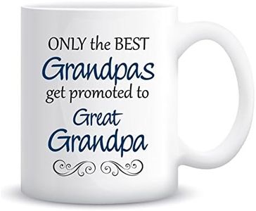 ZaH Mug Gift Coffee Mugs for Mum Dad Grandma Grandpa, Ceramic Mugs Tea Cup for Mother's Day Father's Day Christmas Birthday, Mug 12 OZ Blue, ONLY the BEST Grandpas get promoted to Great Grandpa