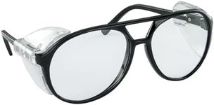 SAS Safety 5125 Classic Safety Glasses with Polybag, Black Frame/Clear Lens