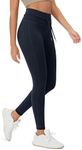 ODODOS Women's Drawstring Tie Daily Leggings 28" Inseam Full Length High Waist Workout Yoga Pants, Deep Navy, Medium