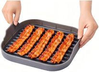 Jillmo Bacon Cooker for Microwave Oven, Microwave Bacon Cooker Bacon Maker, Food-Grade Silicone Microwave Bacon Tray, Grey