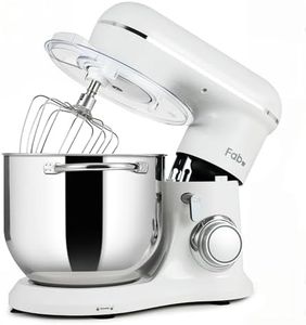 Fab Series by Kitchen in the box Stand Mixer 8L, 1100W Large Capacity Kitchen Mixer for Big Batch Baking, 10-Speed Electric Dough Mixer with Pulse, Tilt-Head Food Mixer for Family Cooking, White