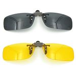 Besgoods Unisex Adult's Sport Sunglasses Yellow Frame, Yellow Night Vision, Black Lens (Medium) - 2pcs