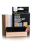 BOZONGO Shoe Brush Set, 2 Pack Shoe Polish Brushes for Shoe Cleaning, 9.5cm Perfect Traditional Wooden Handle Boot Brush for Mud Remover & Hard-to-Reach Areas