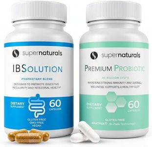IBSolution Gut Health Bundle - All Natural Gut Health Support & Premium Probiotics w/ 40 Billion CFU for Support of Irregular Bowels, Bloating, Constipation, Gas, Abdominal Pain - 2 Pack (120 Caps)