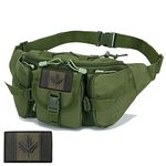 Rouinek Tactical Fanny Pack Military Waist Pack Bag Hip Belt Bags Utility EDC Pouch for Hiking Climbing Hunting Fishing(Green),SL-1