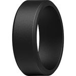 ThunderFit Silicone Rings for Men, Bevelled (9mm Wide - Black - Size 8.5-9 (18.9mm))