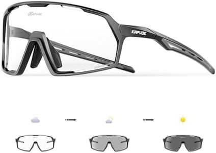 KAPVOE Lunette de Cyclisme Photochromique Homme Lunette Vélo Route TR90 Cadre Lunette VTT Femme Transparente Lunette Cycliste Protection UV400 Lunette de Soleil Sport Pour Running Course Conduite