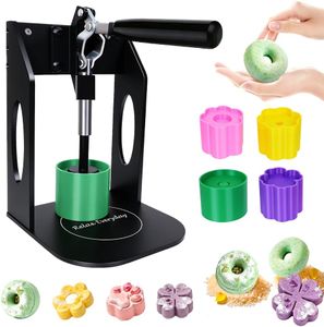 Bath Bomb Press Machine Upgraded Version,with 4PCS Bath Bomb Mold,All-Aluminum Soap Making Machine Kit for Adults Beginners (Black)