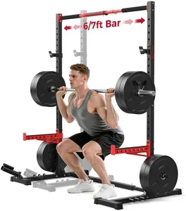 FLYBIRD Squat Rack with Pull-Up Bar, Adjustable Multi-Functional Power Rack, Inner Width Squat Rack Stand Suitable for 6FT,7FT Barbell for Home Gym Equipment