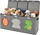 GRANNY SAYS Toy Storage Organizer with Lids, Foldable Toy Boxes for Kids Extra Large, Toy Chest for Kids with Handles and Divider, Toy Bin for Nursery Room, Playroom, Closet, 155L, Dark Gray