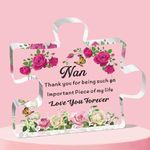 QMVMV Nan Gifts from Grandson Granddaughter Acrylic Block Puzzle Nan Gifts Birthday Christmas Thanksgiving for Nan