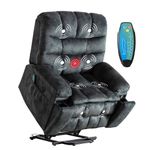 Phoenix Home Power Lift Chair with Massage and Heat for Elderly Recliner, Green Grey