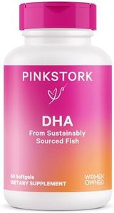 Pink Stork DHA: Prenatal DHA Multivitamin, Enhances Baby’s Brain & Nervous System, Support from Prenatal Vitamins & Omega 3 Fatty Acid Fish Oil, Women-Owned, 60 Capsules