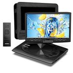 MYDASH Portable DVD Player 12.5" for Car, Kids DVD Player with 10.1" HD Swivel Display Screen, SD Card Slot and USB Port, Car Headrest Mount Provided, Exclusive Button Design, Black