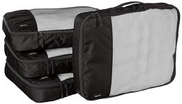 Amazon Basics 4 Piece Packing Travel Organizer Cubes Set - Large, Black