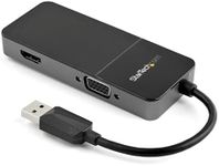 StarTech.com USB 3.0 to HDMI and VGA Adapter - 4K/1080p USB Type-A Dual Monitor Multiport Adapter Converter - External Video Graphics Card for Multiple Screens - Multi Display USB Adapter (USB32HDVGA)