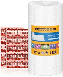 Metronic Bubble Cushioning Wrap 16 Inch x 36 FT, Dense Bubble Packing Air Wrap Clear Bubble Packing Roll for Shipping and Moving Supplies, Perforated Every 12"
