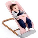 AMKE CooCon Baby Bouncer,Ergonomic Bouncer Seat for Babies with 3 Recline Positions,Portable Newborn Bouncer Seat, Mesh Design Bouncers for Infants,Pink