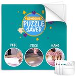 Peel and Stick Puzzle Glue for 2 1000 Peice Puzzles - 14 Puzzle Glue Sheets with 6 Self Adhesive Hangers | Puzzle Saver Peel and Stick | Puzzle Frame Kit | Puzzle Keeper