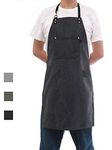 Pincy Canvas Apron Heavy-Duty 16 oz Work Apron, Metal Hardware Reinforcement Chef Apron with Extra Long Straps Adjustable M–XXL (Black)