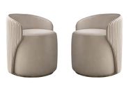 T&T Co Light Luxury 360 Degree Rotating Makeup Bench Bedroom Dressing Table Stool Storage with Backrest Round Stool Makeup Chair Leisure Ottoman Vanity Stool (Design 2, Set of 2 Stool)