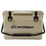 EchoSmile Insulated Portable Cooler 25 Quart,Rotomolded Cooler with Sealing Ring,5 Days Ice Cooler,Lightweight Ice Chest Box,Hard Cooler for BBQ,Beach,Drink,Camping,Picnic