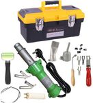 Seababyhouse 1600W LED Light Plastic Hot Air Welding Gun Complete Tool Set Handheld Torch Welder Pistol with Flooring Butterfly Repair Welding Kit Carry Case