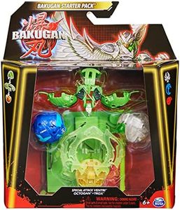 Bakugan Starter 3-Pack, Special Attack Ventri, Octogan and Trox, Customizable Spinning Action Figures and Trading Cards, Kids Toys for Boys and Girls 6 and up