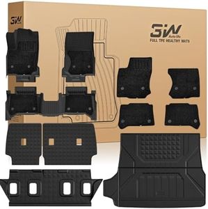 3W Floor Mats & Carpets for Toyota 4Runner 2025 2026 5 Seats(Not fit Hybrid), All Weather TPE Custom Fit Floor Liner & Trunk Mat & 2nd Row Under Seat Mat & Backrest Mat for 4 Runner Full Set