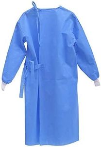 Disposable Isolation Gown, 100% Polypropylene Lab Gowns with Knit Cuff Long Sleeve, 100 Pack CE Certified Level 2 Gowns for Dental, Medical Use, Fluid-Resistant and Latex-Free Gowns