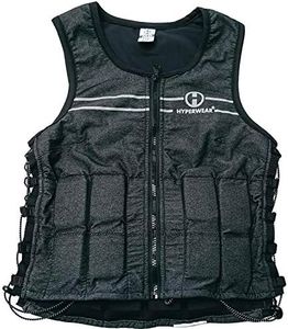 Hyperwear Hyper Vest FIT Adjustable Weighted Vest Women (5 lbs M) 5 lb or 8 lbs Running Walking Workouts Metallic Black Reflective Thin 1/2 lb Weights Designed Comfortable Female Fit (5 lbs Medium)