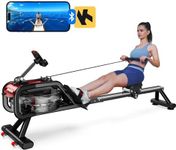 pooboo Rowing Machine, Max 350 LBS Magnetic Rower with LCD Monitor, Tablet Holder, Upgraded Rowing Machines for Home use