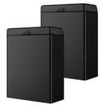 Tioncy Sanitary Napkin Receptacle, Tampon Disposal Bin Wall Mounted Tampon Holder Stainless Steel Sanitary Napkin Disposal Bins for Home Office Public Restrooms Bathroom(Black, 2 Pcs)