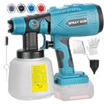 Vtuxcey Cordless Paint Sprayer for Bosch 18V Battery, Handheld Paint Gun with 3 Spray Patterns & 4 Nozzles, Ideal for DIY Projects, House Painting, Furniture & More