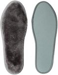 riemot Winter Warm Sheepskin Shoe Insoles for Kids, Premium Extra Thick Shearling Inserts, Replacement Comfort Wool Insole for Boots Shoes Slippers Sneakers Grey 12 Little Kid/EU30