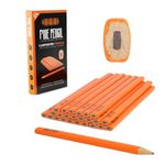 Carpenter Pencils (Pack of 24) | Orange Construction Pencils Heavy Duty | Comfortable Grip Carpenter Pencil | Strong Carpenters Pencil | Construction Pencil Fits Behind Ear | Carpentry Pencil Tools