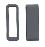 Dreamy 22mm Rubber Silicone Watch Strap Loops/Keepers Holder Retainer Loop Replacement - Watch Band Loop - 2-piece (Dark Grey)