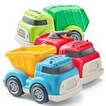 JOYIN 3PCS Toys for 1 2 Year Old Boys Gifts,Trucks Toy Cars for 2 Years old Toddlers，Truck Car Toys Birthday Gift for Toddlers Age 1 2, Cars Includes Garbage Truck, Dump Truck and Fire Truck